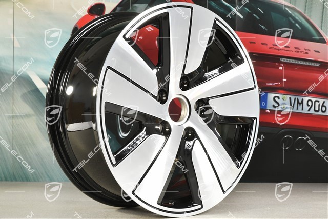 19-inch wheel rim Taycan S, 8J x 19 ET50, black high gloss + glossy Surface