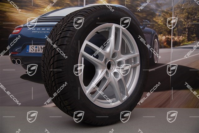 19-inch Cayenne Turbo winter wheel set, 4 wheels 8,5 J x 19 ET 59 + 4 Dunlop winter tyres 265/50 R 19 110V XL M+S, with TPMS sensors