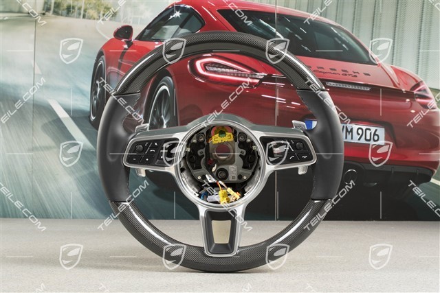 Multifunction steering wheel, PDK, heated, leather + Carbon, black