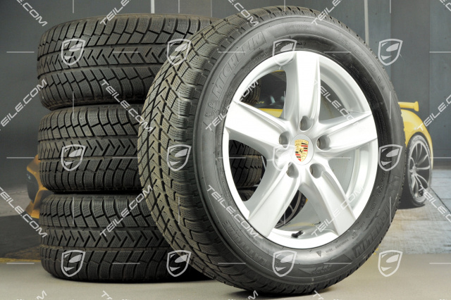 18-inch Cayenne S III winter wheel set, wheels 8 J x 18 ET 53 + NEW winter tyres Michelin 255/55 R 18 109V XL M+S, without TPMS