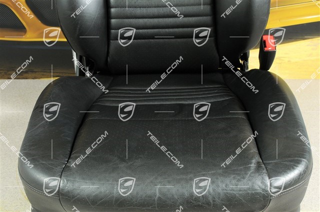 Seat, manual adjustable, leather/Leatherette, Black, damage, R
