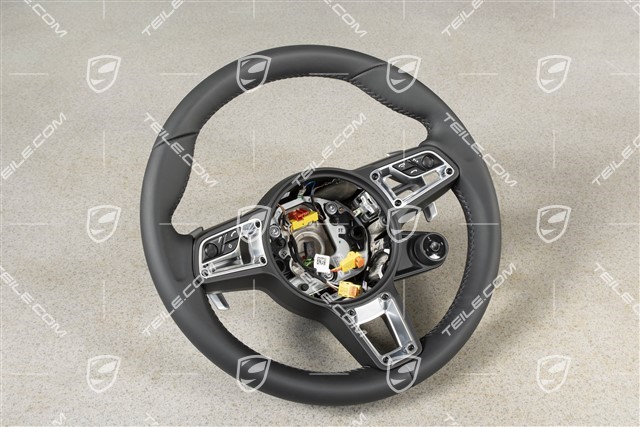 Sports Steering wheel GT leather, multifunction, heated, black leather, Sport Chrono Plus