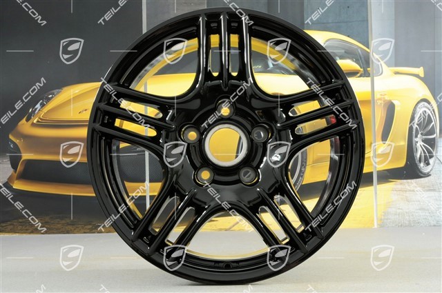 18-inch Cayenne S wheel set, 8J x 18 ET57, czarny wysoki połysk