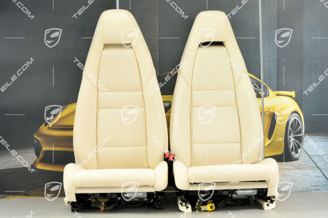 Seats, el. adjustment, leather, Cream, set, (L+R)