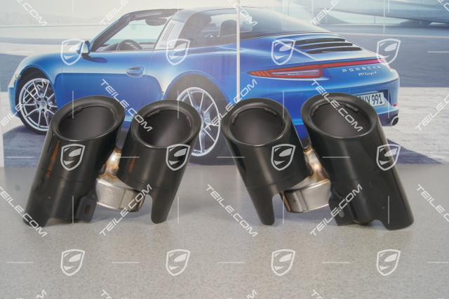 Sports tailpipe, black, Panamera/Panamera4/Panamera Diesel, set L+R