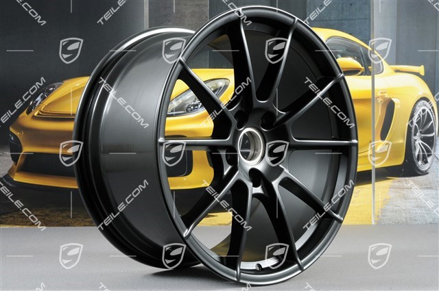 20" wheel rim set "Boxster Spyder", rims 8,5J x 20 ET57 + 10,5J x 20 ET47, black silky gloss / mat