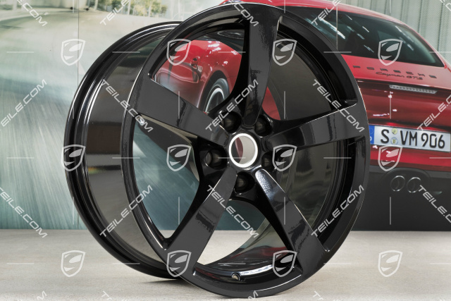 18-inch wheel rim set Macan, 8J x 18 ET21 + 9J x 18 ET21, black high gloss