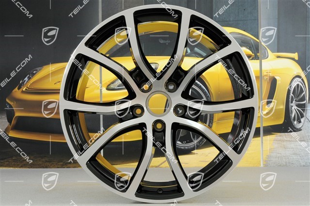 21-inch wheel rim set Cayenne ExclusiveDesign, 11J x 21 ET58 + 9,5J x 21 ET46, black high gloss