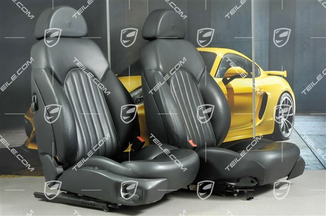 3200GT Seats, el adjustable, heating, leather, memory, Black, set (L+R)