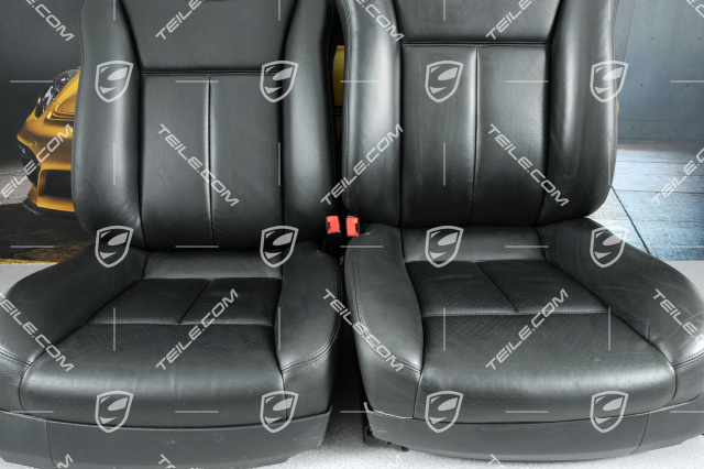 Sport seats, elect. adjustment, memory, lumbar, leather, black, set (L+R)