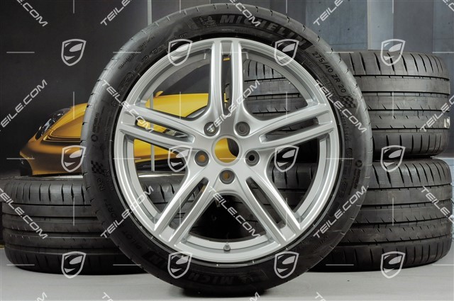 20-inch Panamera Turbo summer wheel set, rims 9,5J x 20 ET71 + 11,5J x 20 ET68 + NEW Michelin summer tires 275/40 ZR20 + 315/35 ZR20, with TPM