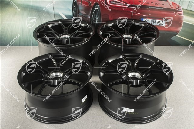 20+21 -inch GT3 wheel rim set, 9,5J x 20 ET46 + 12J x 21 ET45, black satin mat