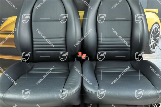 Seats, manual adjustable, leather, Metropole blue, set (L+R)