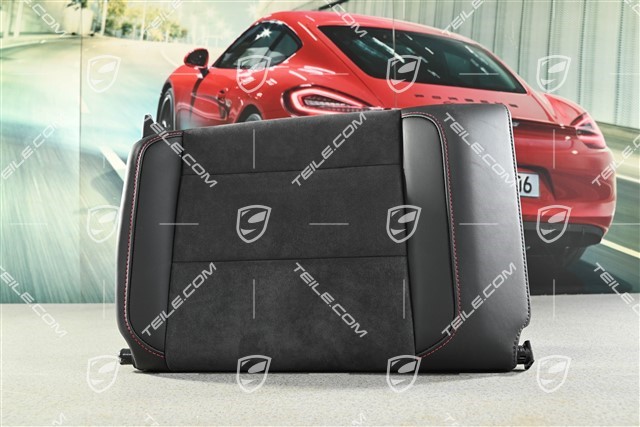Cabrio / Targa, Back seat backrest, Rear, Leather / Alcantara , Black with Carmine red stitching, GTS, R