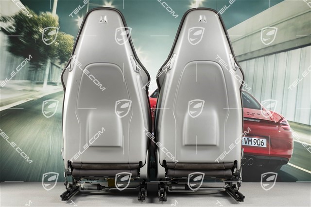 Sport Seats, el. adjustable, 18-way, heating, lumbar, ventilation, leather, Espresso, with Porsche crest, set, L+R