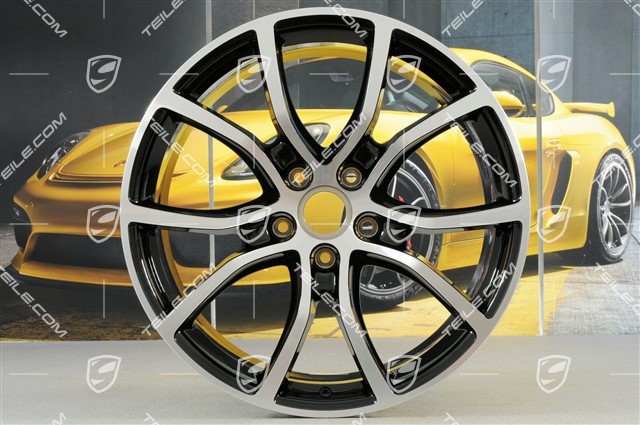 21-inch wheel rim set Cayenne ExclusiveDesign, 11J x 21 ET58 + 9,5J x 21 ET46, black high gloss