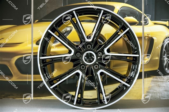 21-inch wheel rim set Panamera Exclusive, 9,5J x 21 ET71 + 11,5J x 21 ET69, black high gloss