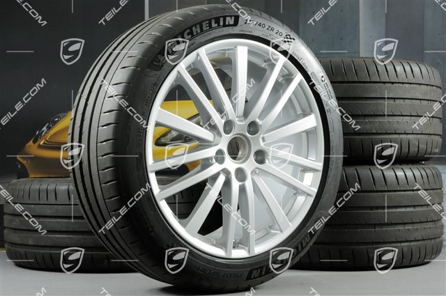 20-inch Panamera Design summer wheel set, rims 9,5J x 20 ET71 + 11,5J x 20 ET68 + Michelin summer tires 275/40 ZR20 + 315/35 ZR20, with TPM