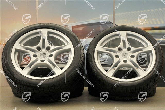 18-inch Cayman S II winter wheel set (with tyres), front wheels 8J x 18 ET57 + rear 9J x 18 ET43 + tyres 235/40 ZR18 + 255/40 ZR18