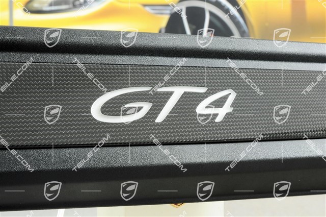 Scuff platte, sill cover, CARBON+illumination, with GT4 logo, R