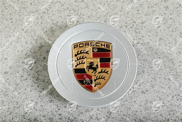 Hub cap set, crest coloured, Silver