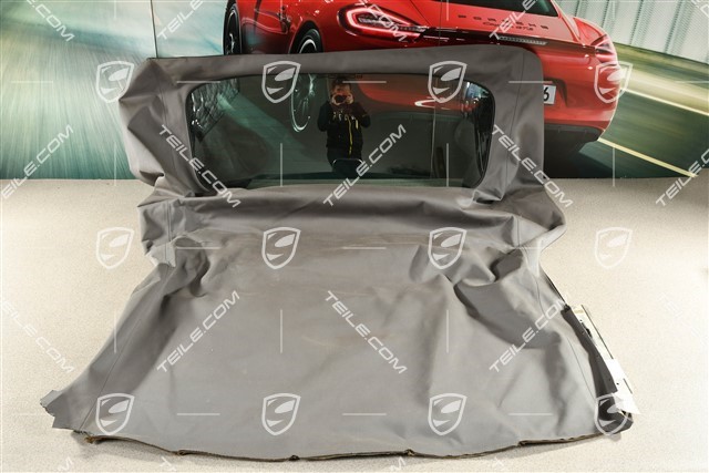 Convertible top covering, without rear window, Stone grey