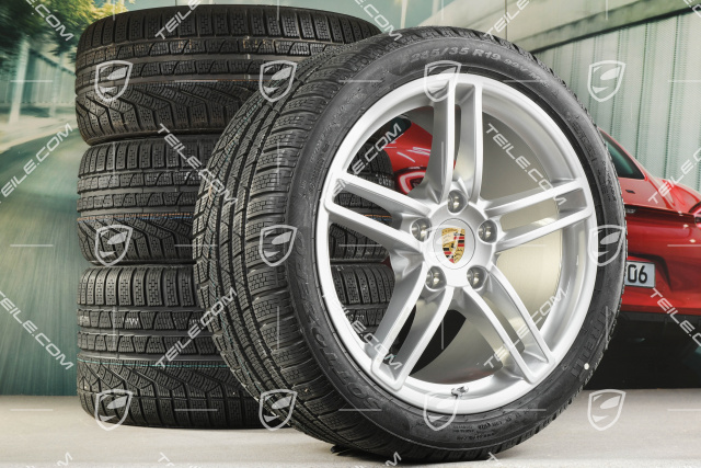 19" Carrera Winterräder Satz, 8,5J x 19 ET54 + 11J x 19 ET69, Winterreifen 235/40 R19 + 285/35 R19