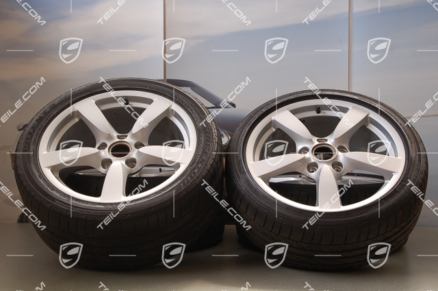 18-inch Cayman S summer wheel set, wheels 8J x 18 ET57 + 9J x 18 ET43 + tyres 235/40 ZR18 + 265/40 ZR18