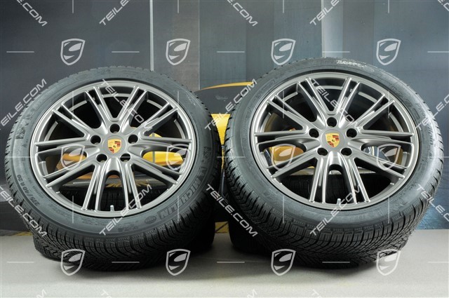 20-inch winter wheels set "Exclusive Design", rims 9,5 J x 20 ET71 + 10,5 J x 20 ET71 + Michelin Pilot Alpin 4 winter tires 275/40 R20 + 315/35 R20, Platinum (satin)