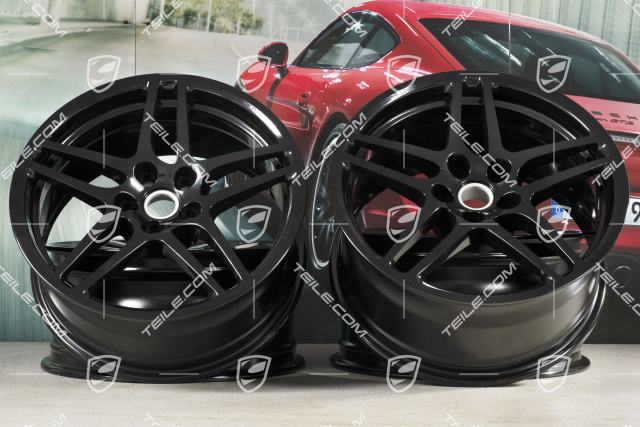 18-inch wheel rim set Macan S, 8J x 18 ET21 + 9J x 18 ET21, black high gloss