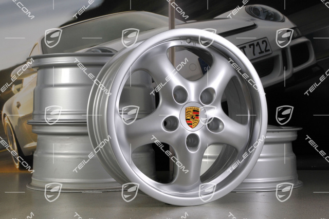 17-inch CUP II wheel set, 7J x 17 ET55 + 8J x 17 ET70, for winter use (C2/C4/Targa)