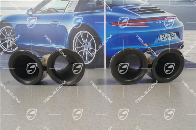 Sports tailpipe, black, Panamera/Panamera4/Panamera Diesel, set L+R