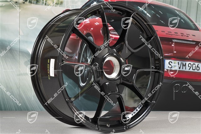 20" wheel rims set 911 Turbo S Exclusive Design, rims 11,5J x 20 ET56 + 9J x 20 ET51, black high-gloss