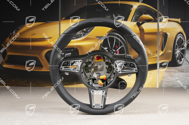 Sports Steering wheel GT leather, multifunction, heated, black leather, Sport Chrono Plus