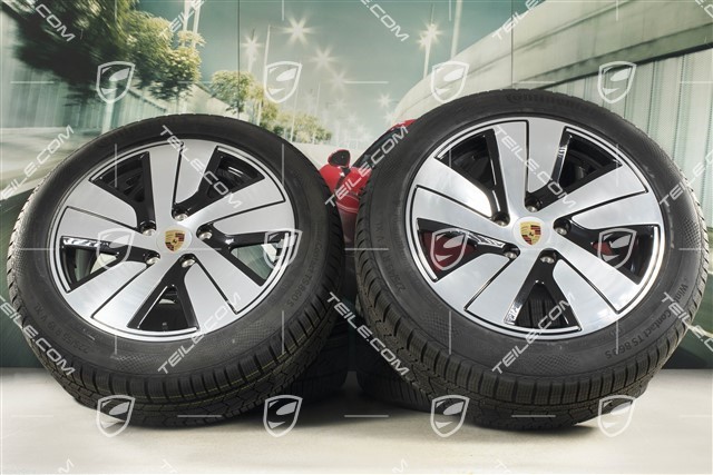 19" Taycan S Winterräder Satz, Felgen 8J x 19 ET50 + 10J x 19 ET47, Continental Winterreifen 225/55 R19 + 275/45 R19