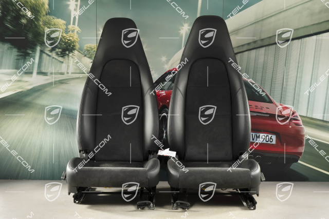 Seats, manual/electric adjustable, heating, Leatherette/Alcantara, black, L+R