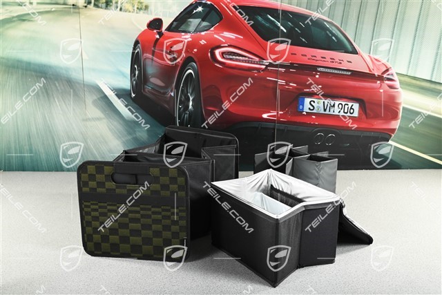 Foldable Luggage compartment box, Pasha Black / Olive Neo incl. Bottle insert + Cooler bag