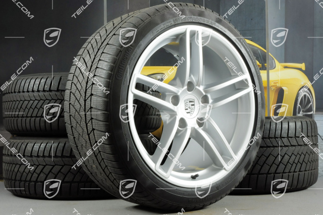 19" Komplet kół zimowych Carrera, 8,5J x 19 ET54 + 11J x 19 ET69, opony zimowe Continental 235/40 R19 + 285/35 R19, z czujnikami ciśnienia RDK