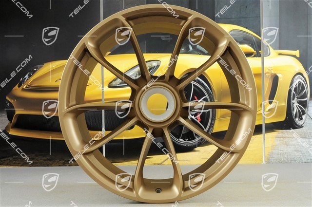 20"+ 21" GT3RS wheel rim set, with GT3RS logo, 9,5J x 20 ET50 + 12,5J x 21 ET48, Aurum Metallic