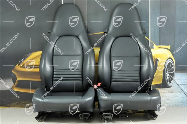 Seats, manual adjustable, leather/Leatherette, Metropole blue, set (L+R)