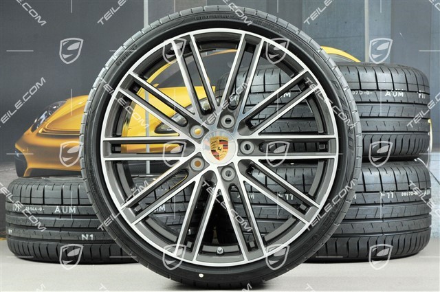 20-inch Turbo IV wheels set, rims 8,5J x 20 ET57 + 10,5J x 20 ET47 + summer tires 235/35 ZR20 + 265/35 ZR20, with TPMS