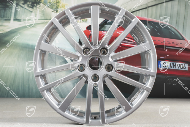 20-inch wheel rim set Panamera Design, 9,5J x 20 ET71 + 11,5J x 20 ET68, Brilliant chrome