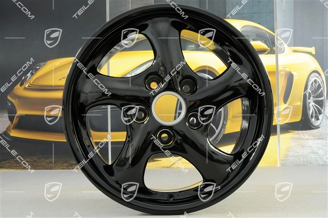 17-inch Carrera wheel set, 7J x 17 ET55 + 9J x 17 ET55, black high gloss