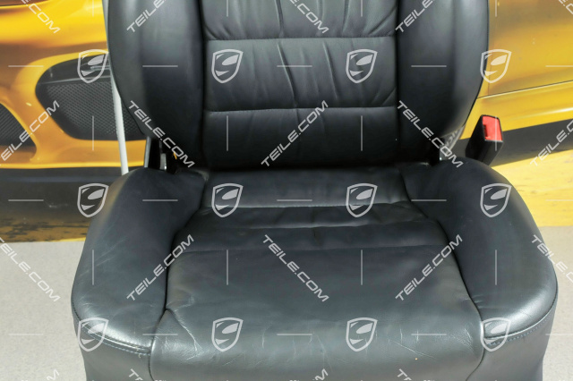 Seat, el adjustable, leather, Metropole blue, Draped, Porsche crest, R