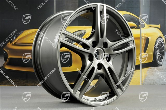 20-inch wheel rim set Panamera Turbo, 9,5J x 20 ET71 + 11,5J x 20 ET68, Platinum Satin-matt