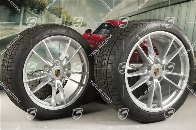 19-/20-inch Carrera winter wheel set, wheel rims 8,5J x 19 ET52 + 11J x 20 ET66 + Continental winter tyres 235/40 R19 + 295/35 R20, with TPMS