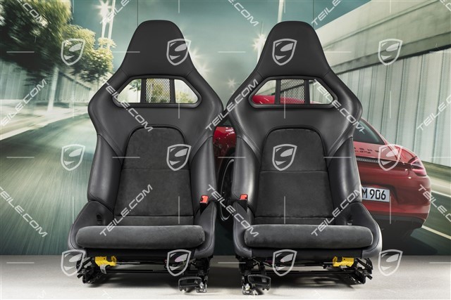 Bucket seats, collapsible, heating, leather/Alcantara, black, L+R