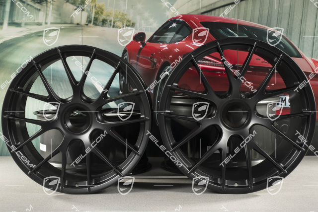 20"+21" GT2RS/GT3RS Magnesium Radsatz, Felgen 9,5 J x 20 ET50 + 12,5 J x 21 ET48, Schwarz seidenglanz