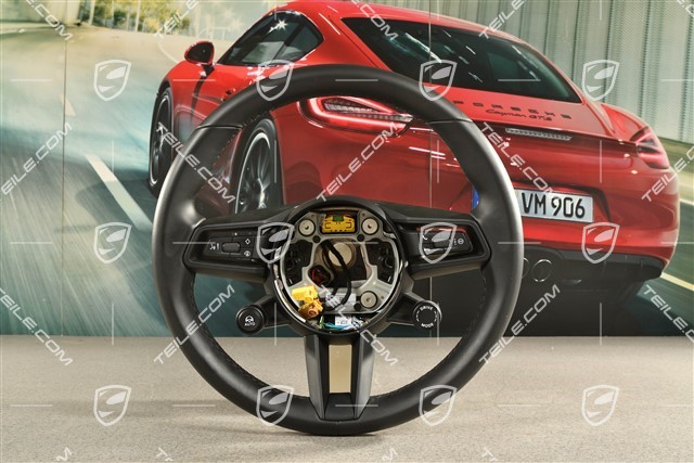 Multifunction steering wheel, Leather, Black