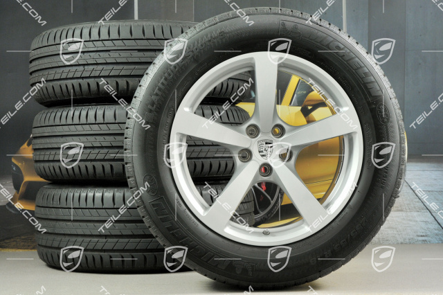 18-inch summer wheel set "Macan", rims 8J x 18 ET21 + 9J x 18 ET21, Michelin Latitude Sport tyres 235/60 ZR 18 + 255/55 ZR 18, with TPMS